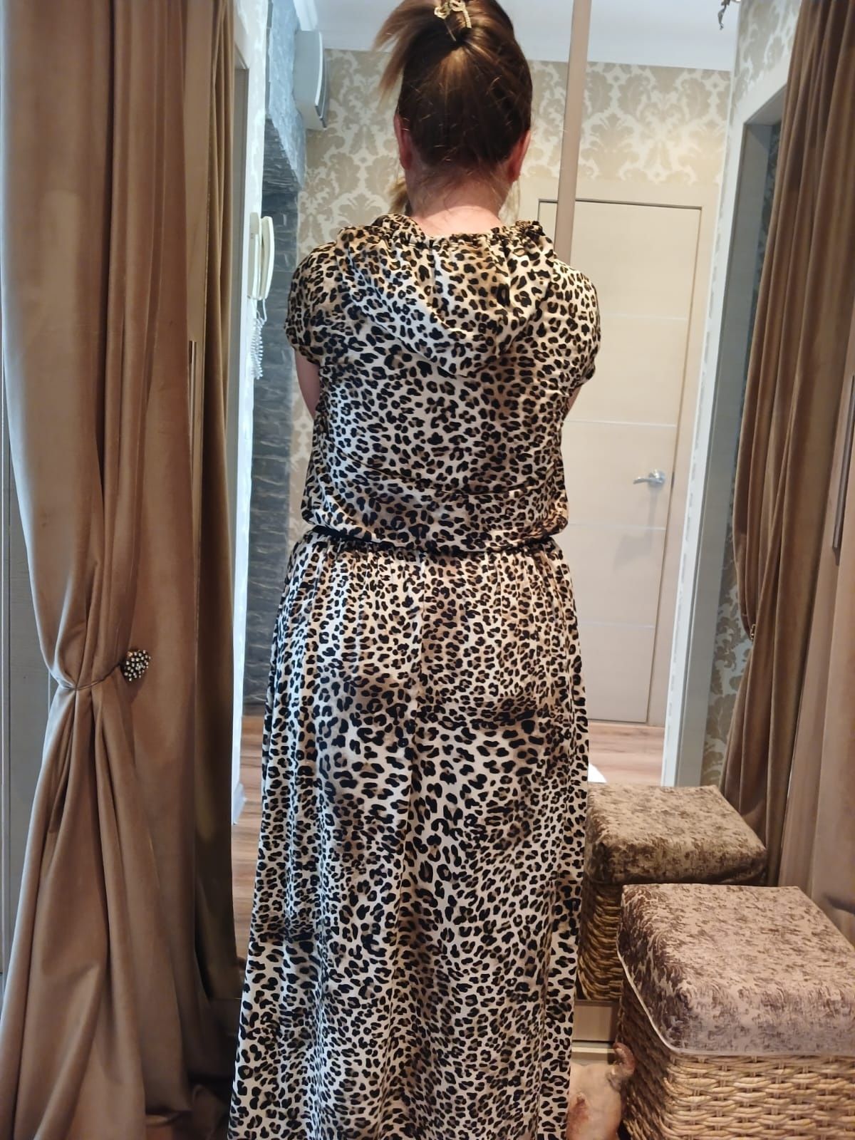 Женское леопардовое платье