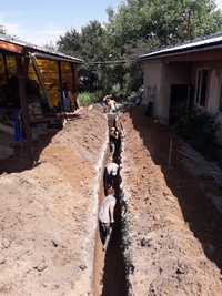 Траншеи канализационные водопровод под фундамент и прочии