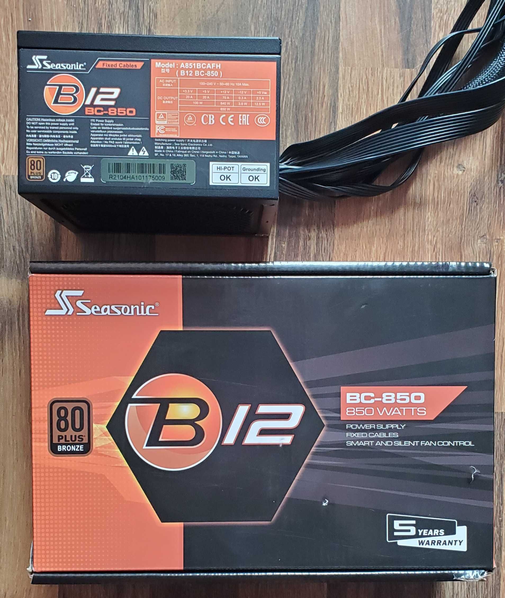 Захранване: Seasonic B12-BC-850 - 850W 80 Plus Bronze