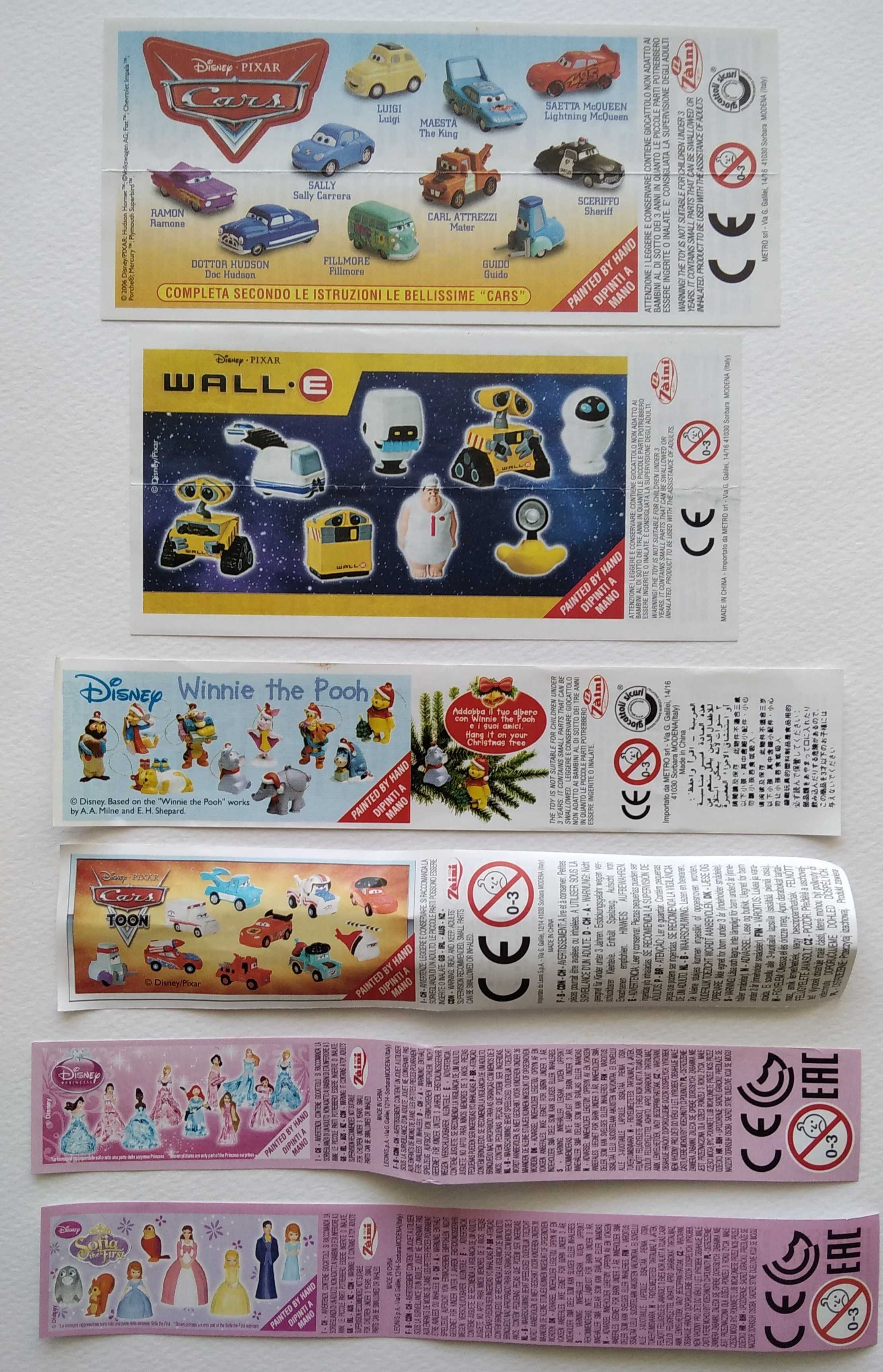 Листовки / листчета от играчки от шоколадови яйца Киндер Kinder и др.