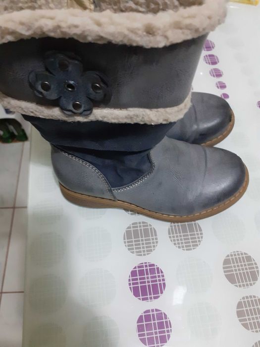 Cizme gri pentru fetite