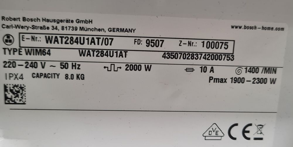 Пералня BOSCH Serie 6 8кг А+++/1400обр