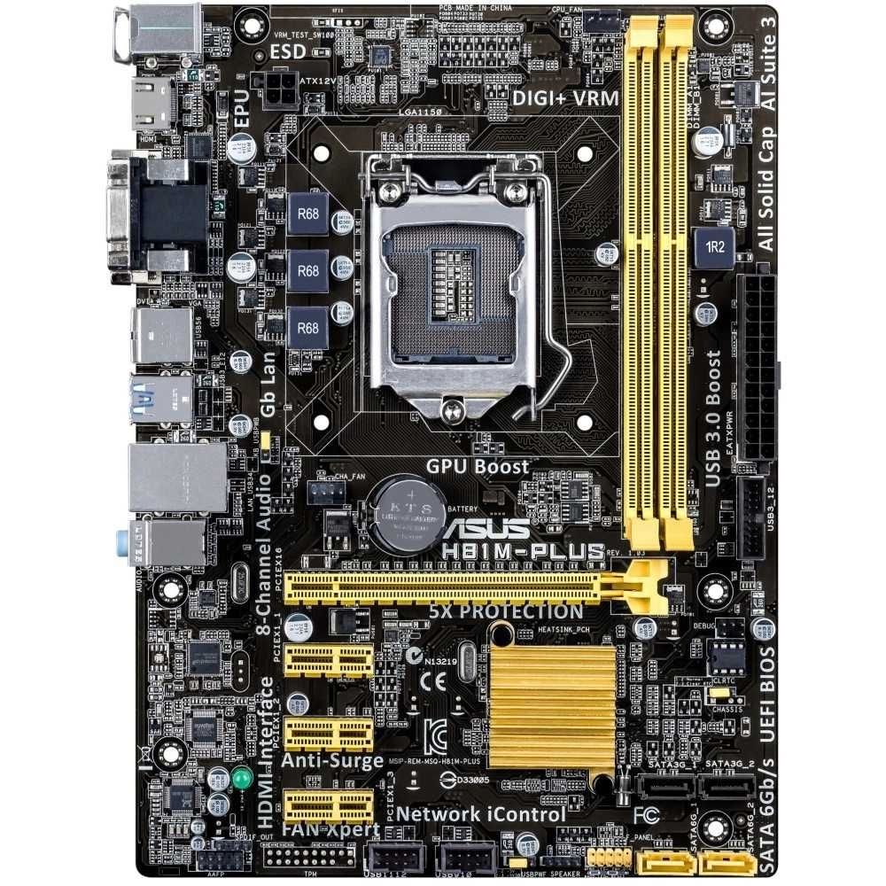 Дъно Дънна платка Asus H81M-PLUS LGA 1150 DDR3 до 16gb DDR3