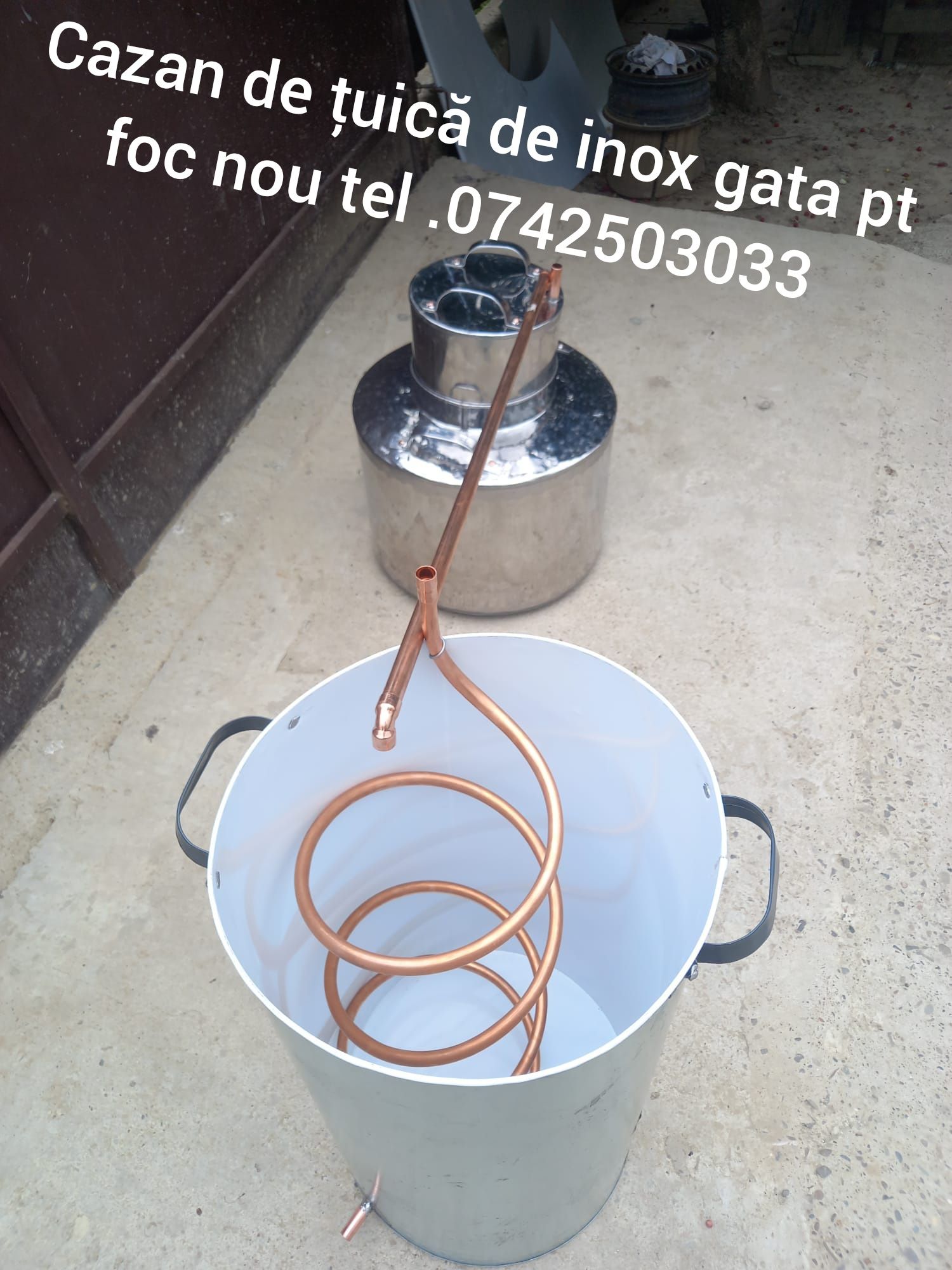 Vindem,cazan de țuică de inox la 70 l nou