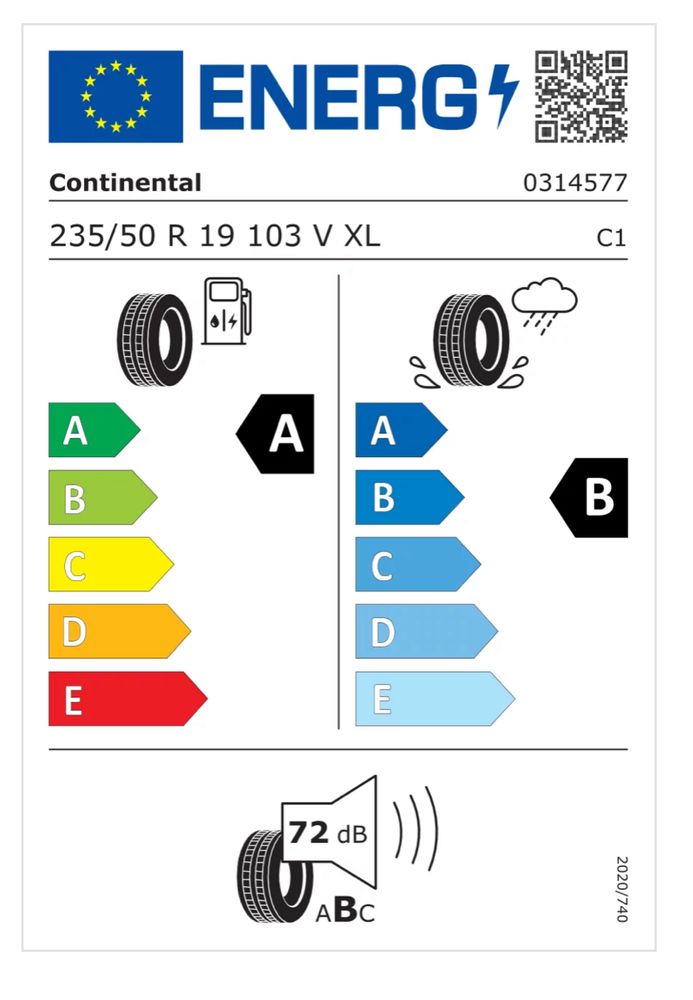 2бр. Continental EcoContact 6 235/50/19, 6мм, ДОТ 2021