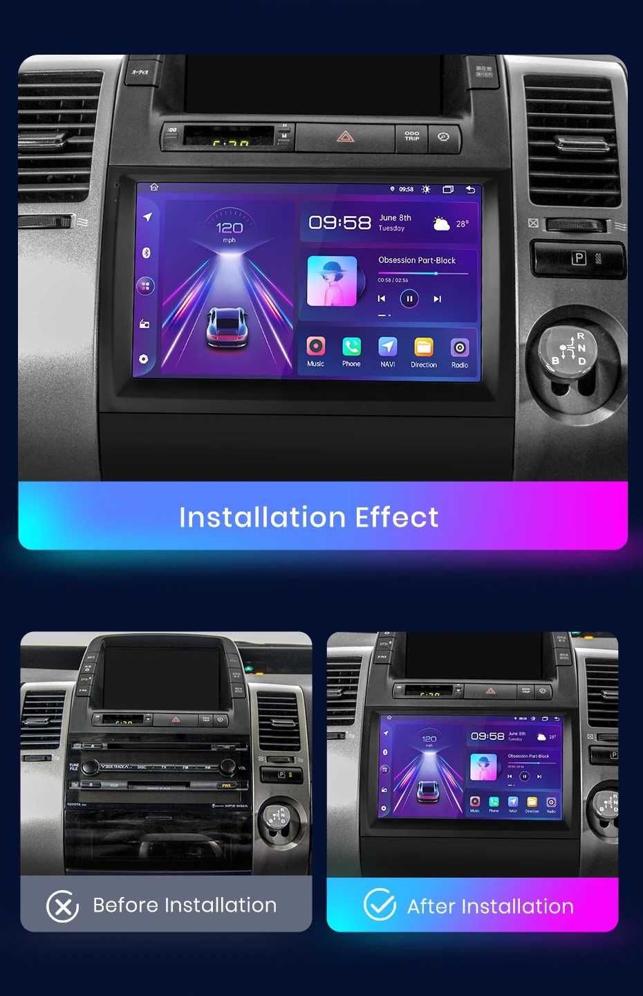 Toyota Prius 2002 - 2009 Мултимедия Навигация Android