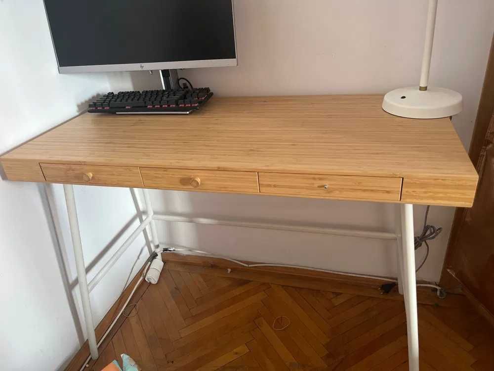 Birou IKEA , bambus,  LILLÅSEN102x49 cm