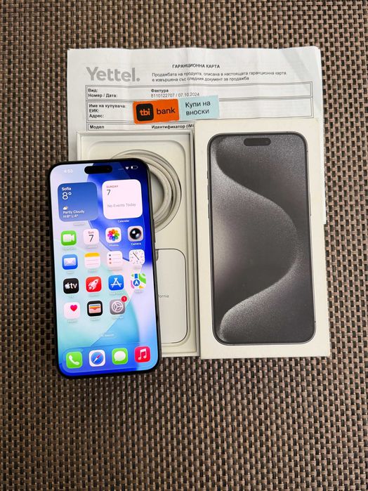 36м гаранция! iPhone 15 Pro MAX Лизинг от 50лв/м BLACK Titanium