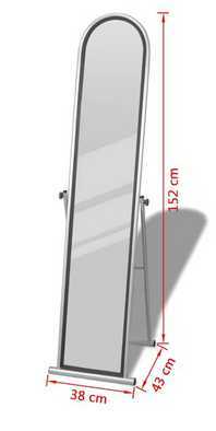 Oglinda rectangulara de podea cu suport