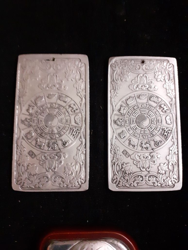 Зодиакални плочки от тибетско сребро и сребърни икони, икона, зодиак