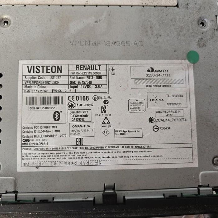 CD Player auto Renault Trafic 3