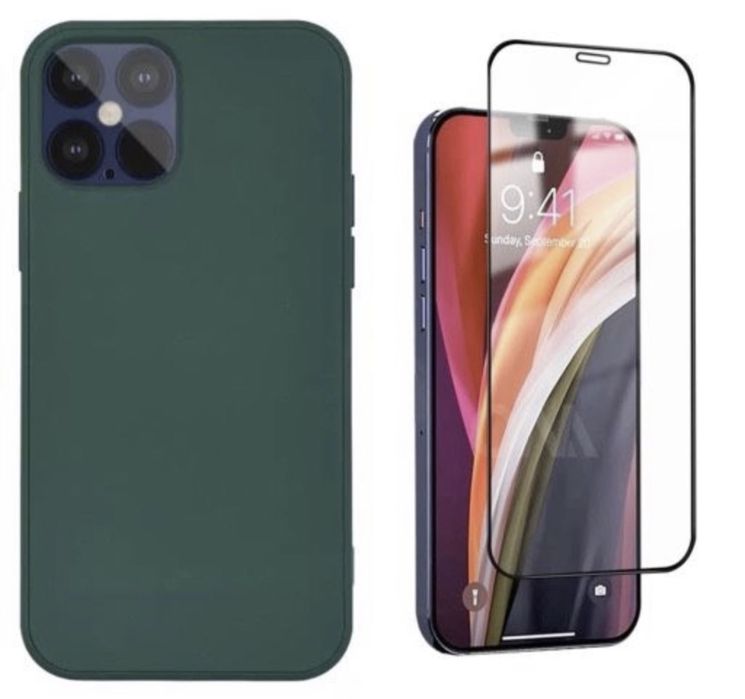 Iphone 12/13/14/PRO/MAX Husa Silicon Interior Catifea + Folie Sticla P