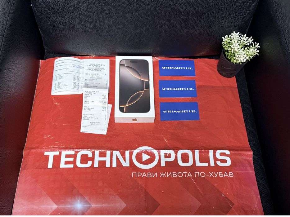 КАТО НОВ 256GB iPhone 16 Pro Technopolis Гаранция 2027 г. Desert