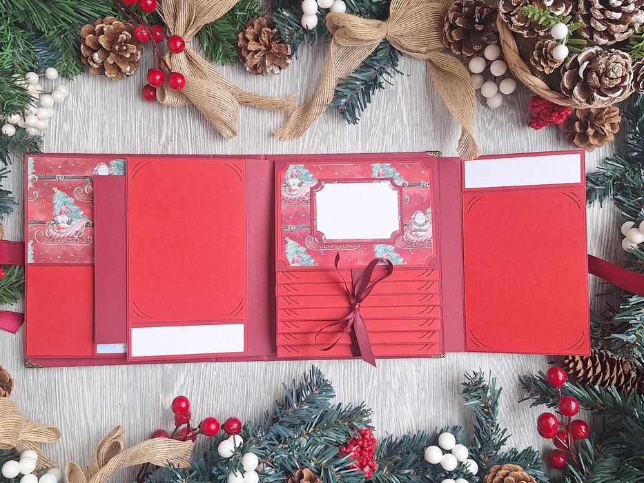 Коледен, скрапбук албум "Елфче", ръчна изработка /63.18-19