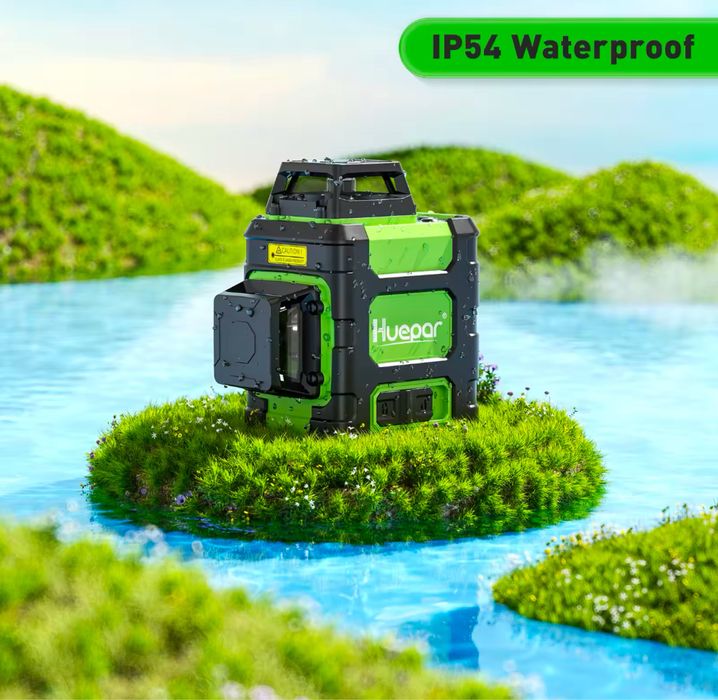 3 D Лазерен нивелир Huepar ! Зелен лъч ! 360 градуса ! Оптика Osram !