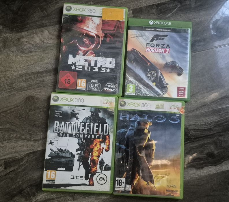 150 lei toate 4 xbox din poza ! Forza horizon battlefield halo metro