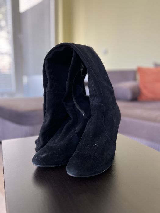 Черни кожени ботфорти – размер 36