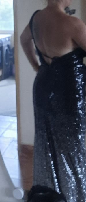 Дълга официална рокля с паети размер 38 М