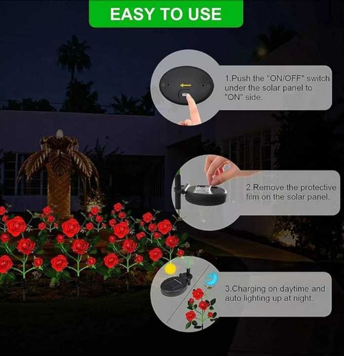 Соларна лампа Роза