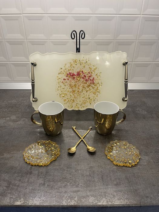 Set Tavă de servire din rășină