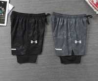 Двухслойные шорты+тайтсы2в1 Nike, UA для тренировок разные модели