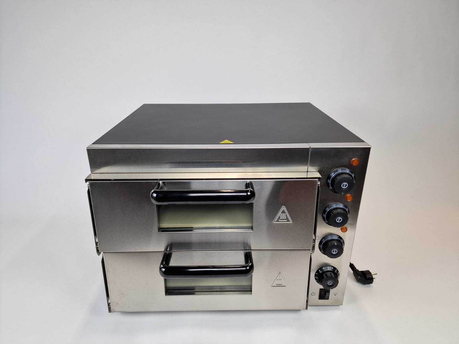 Cuptor Electric Dublu pentru Pizza 40 x 40 cm Otel Inoxidabil