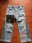 Blugi levi's distressed flared/evazati patchwork