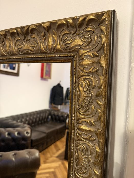 Oglinda mare Vintage cu rama aurie 168x96