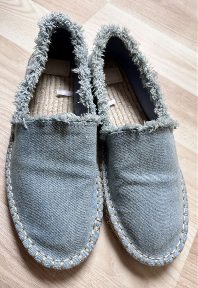 Дънкови чехли Zara мокасини еспадрили