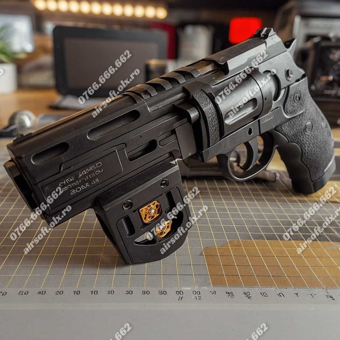 Pistol (25J~) Airsoft Aer Comprimat cu Co2-HDR V.3-MODIFICAT 50% pusca