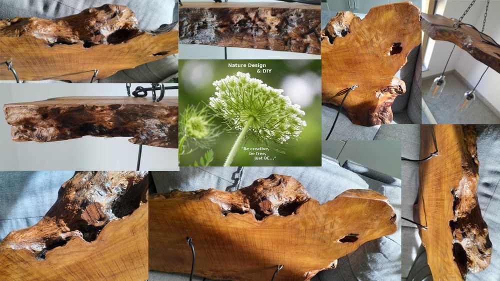 Plafoniera in stil industrial din lemn exotic