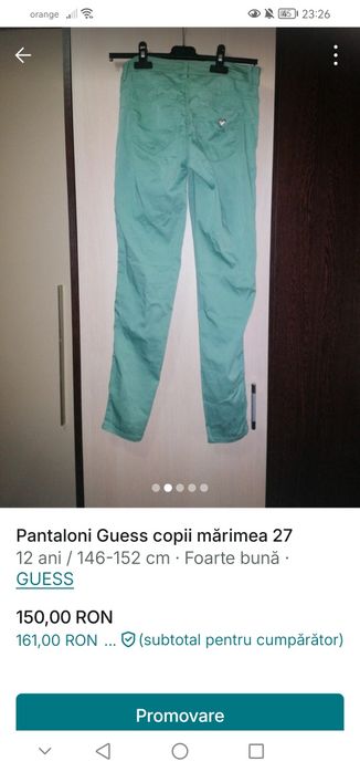 Pantaloni Guess copii mărimea 27