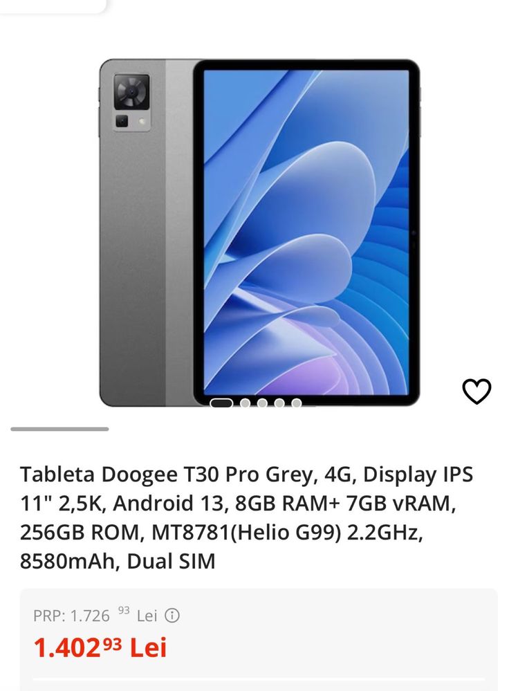 Tableta Doogee T30 pro, 4G, orice cartela, husa magnetica, tastatura