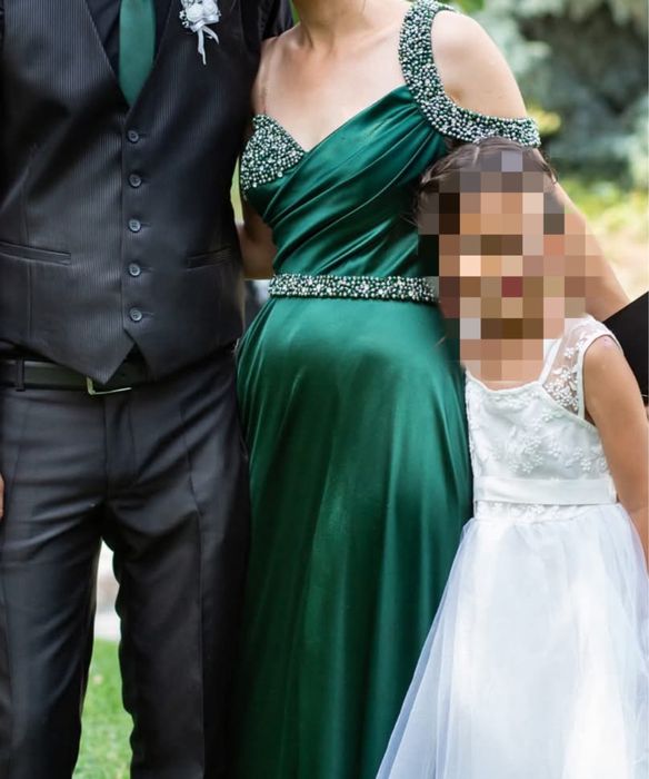 Зелена Официална рокля 38 размер