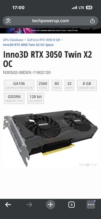 Placa video Rtx 3050 8gb