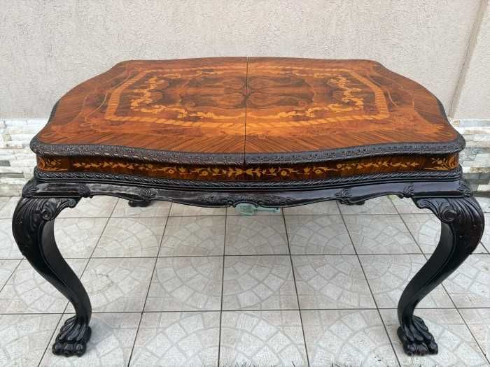 Fabuloasa masa Chippendale-mahon-intarsii-picioare cabriole-Anglia