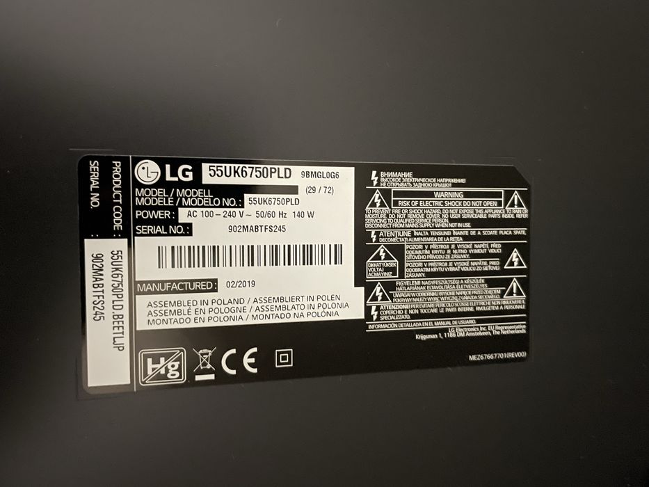 TV 55” LG 55UK6750PLD