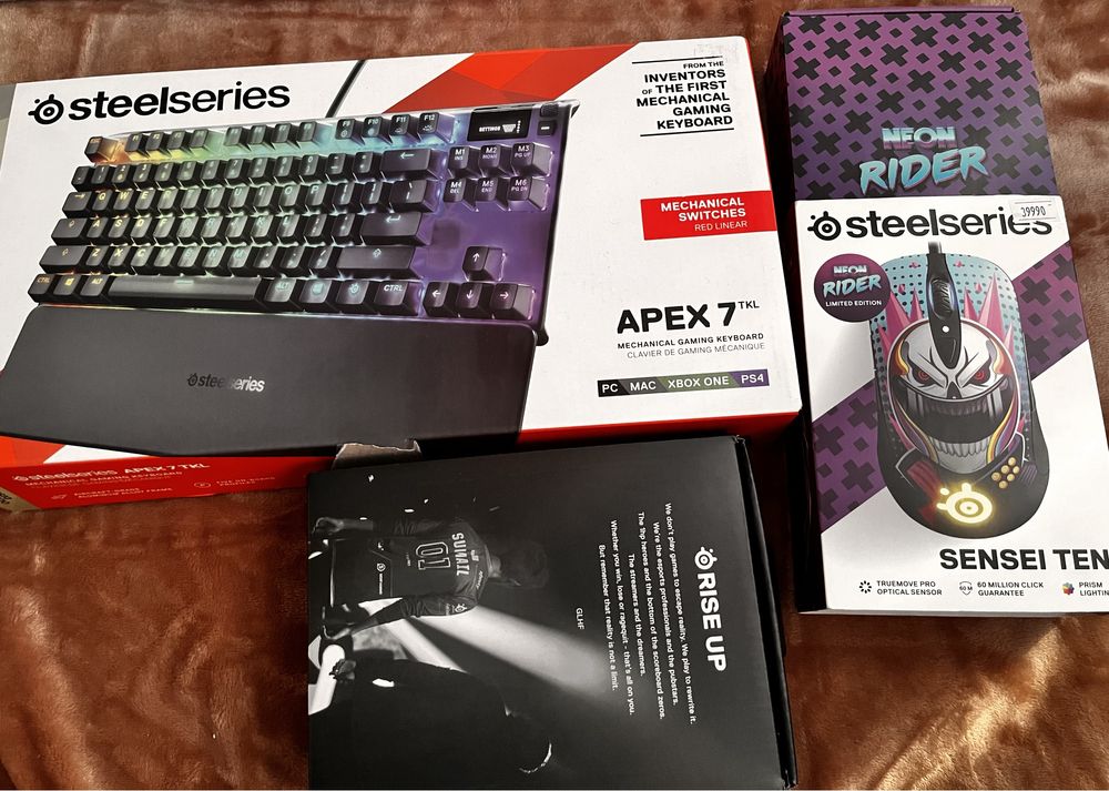 Steelsiries Apex 7 TKL клавиатура + Steelsiries Neon Rider мышка