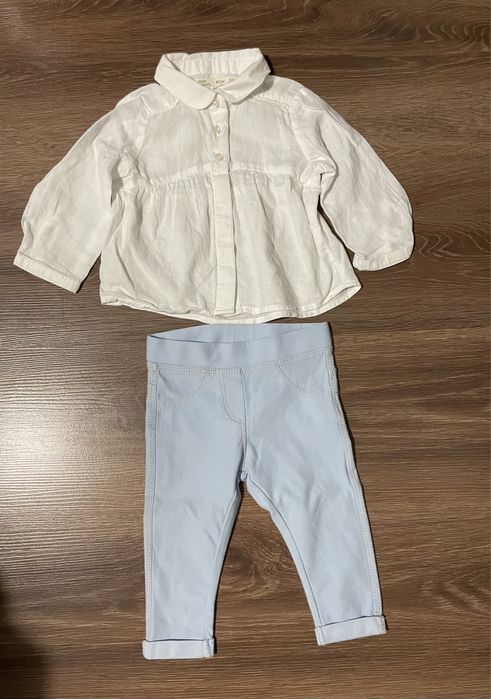 Дрешки за момиченце, блузка, дънки и риза Zara
