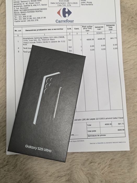 Samsung S25 Ultra Titanium Black - NOU Sigilat Factură Garanție 2 Ani