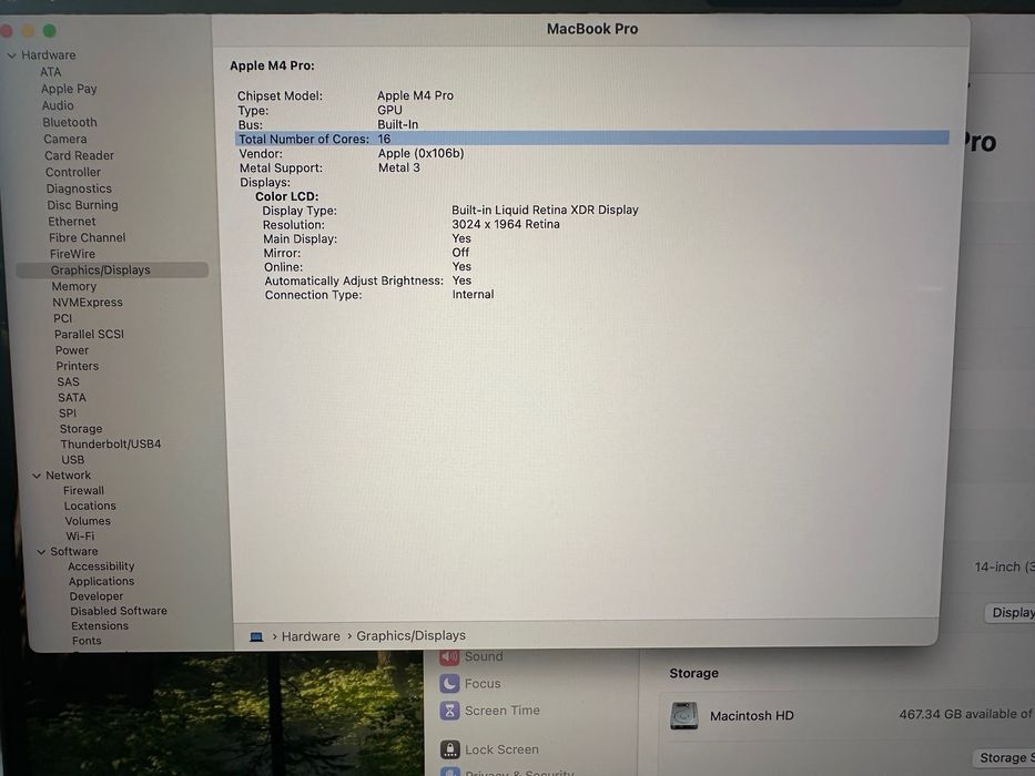 MacBook Pro 14" M4 PRO Chip 12-CPU/16-GPU/24RAM/512SSD