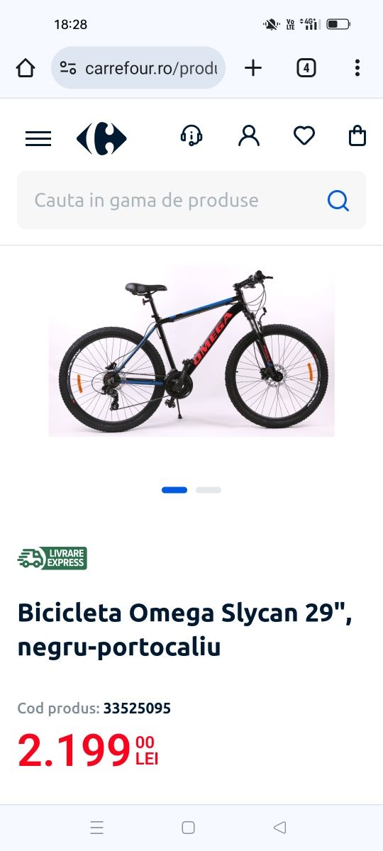 Bicicleta Omega Slycan 29 inch NOUA, GARANTIE, nefolosita
