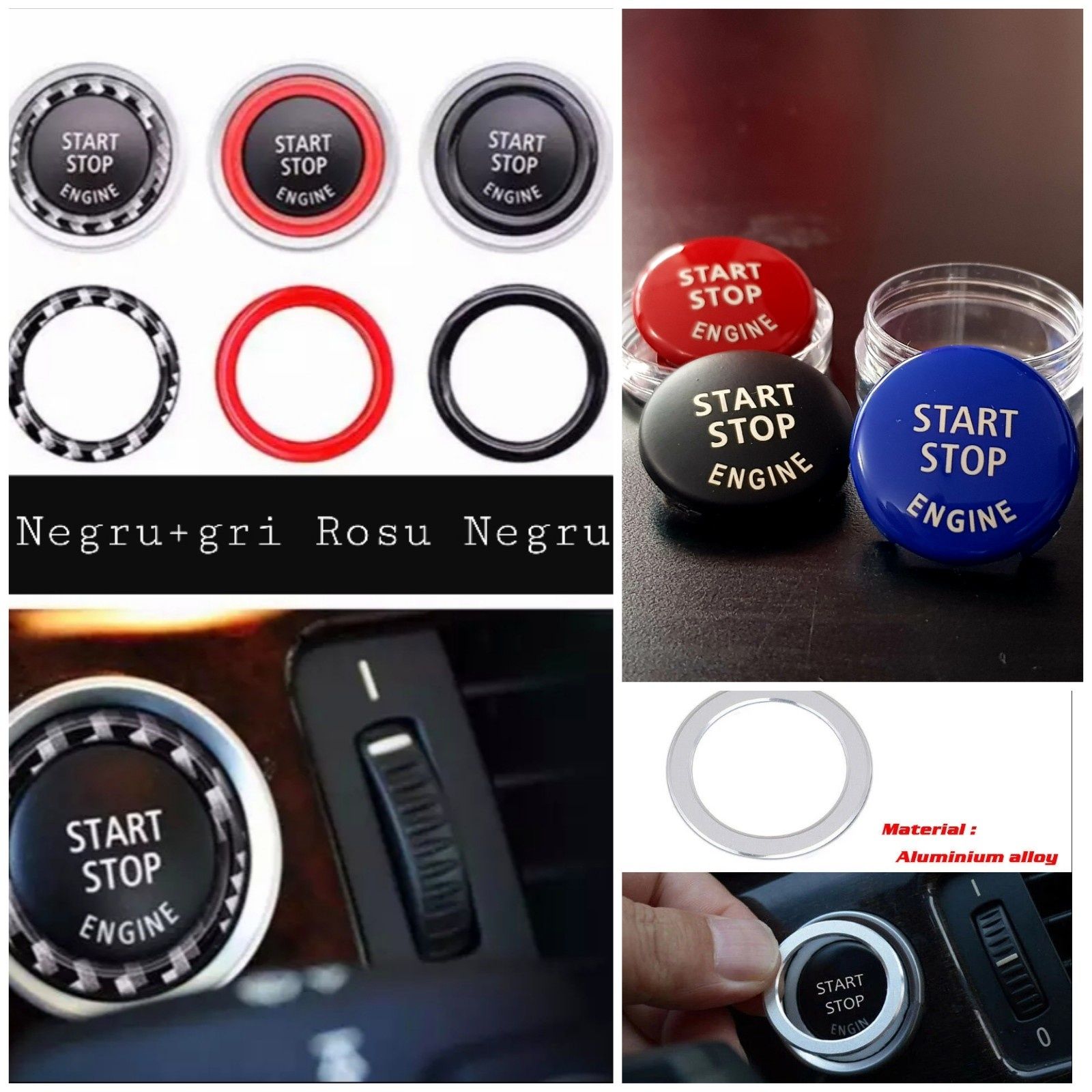 Carcasa Buton pornire Start Stop Bmw E90, E60, E70 E63 Inel decor