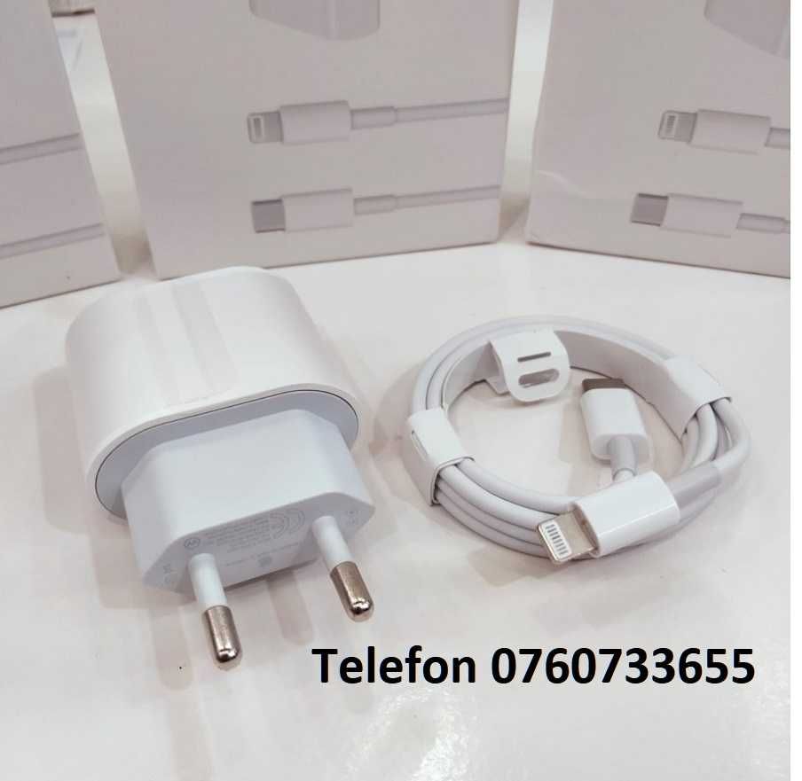 set incarcator 20w fast charge iPhone adaptor priza + cablu incarcare