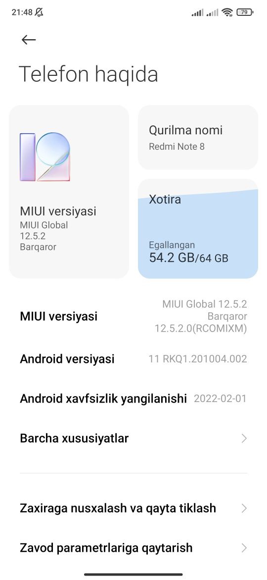 Redmi note 8 satiladi
