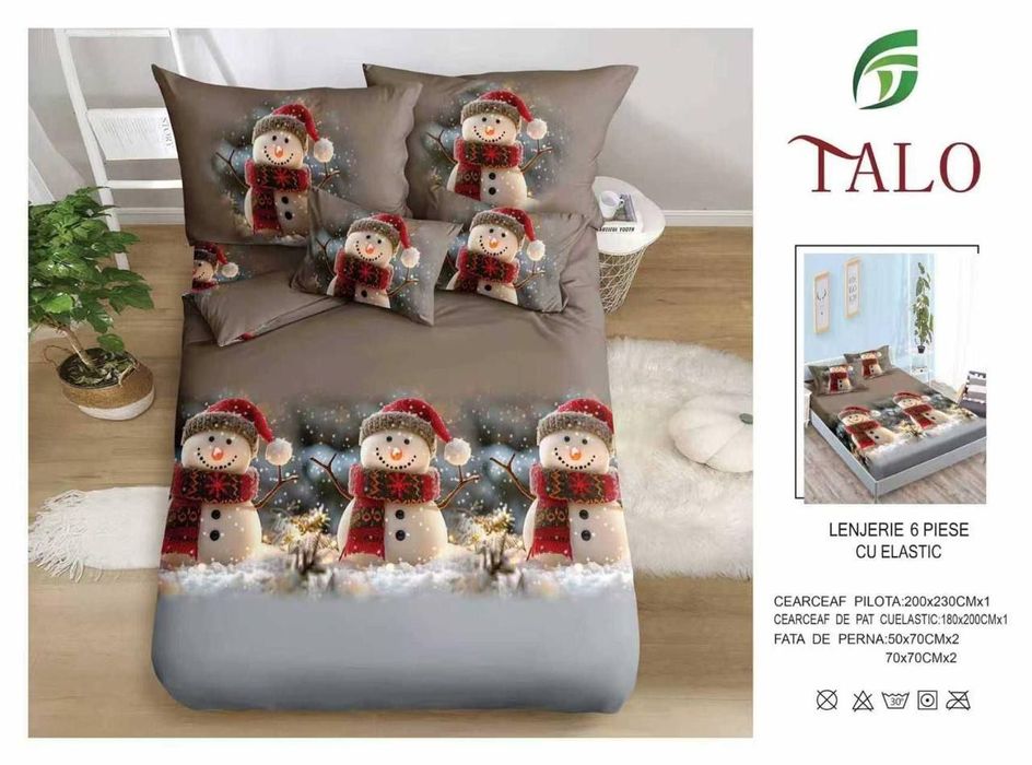 Lenjerie  de Crăciun plata la curier 
Lenjerii finet cu decor special