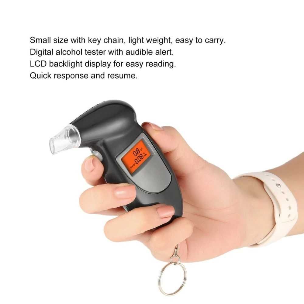 Дрегер с цифров дисплей, тестер с дишане за алкохол с LED подсветка