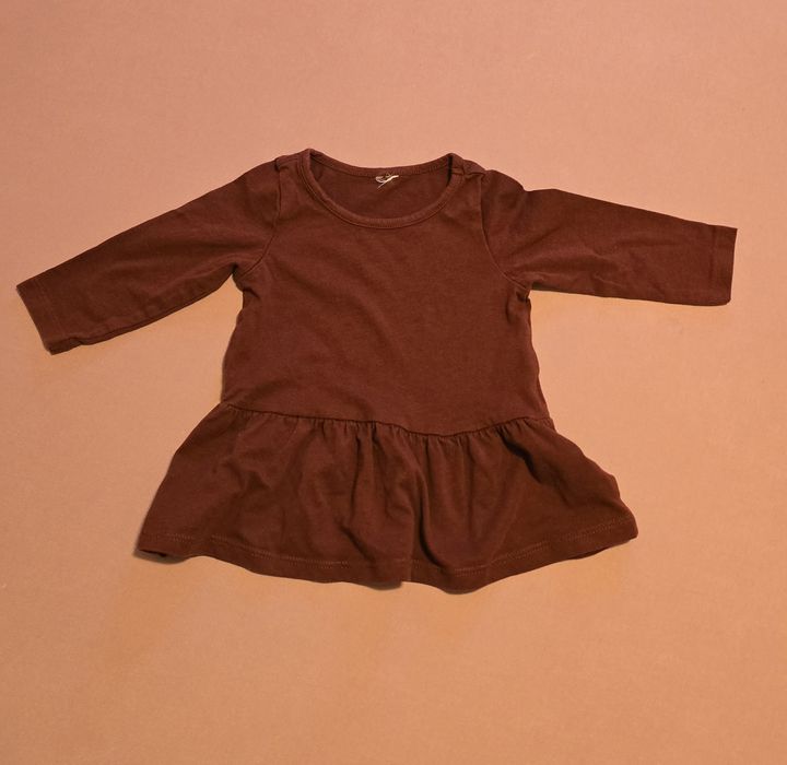 Set 4 topuri, bluzițe stil rochiță H&M, 4-6 luni (marimea 68), bumbac