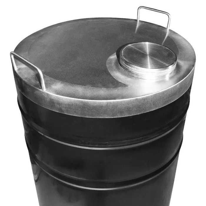 Butoi din INOX 200 L cu capac cu filet si garnitura + robinet din INOX