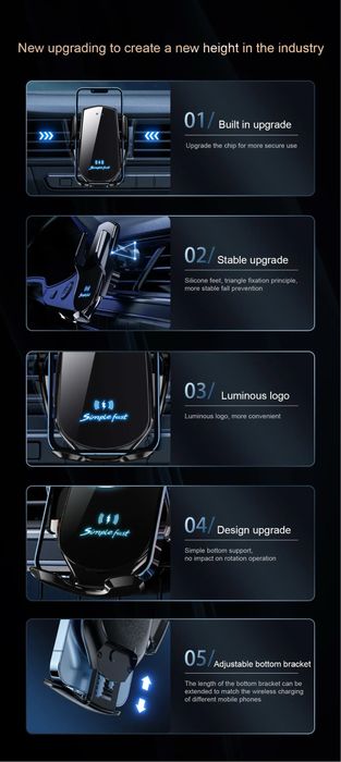 Simple fast безжично зарядно за автомобил за смартфони